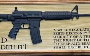 AR15 Wooden Second Amendment Picture