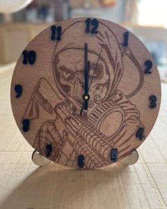 Gas Mask Skull Clock