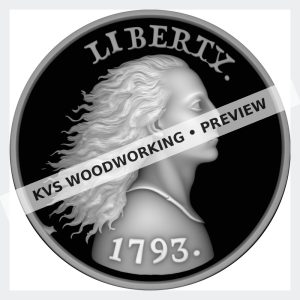 Watermarked grayscale preview of 1793 Liberty — Historic Coin Design digital coin design