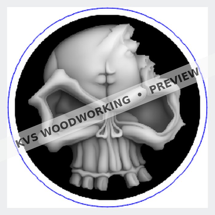 KVS Woodworking coin preview — Cracked Skull — Fractured Bones