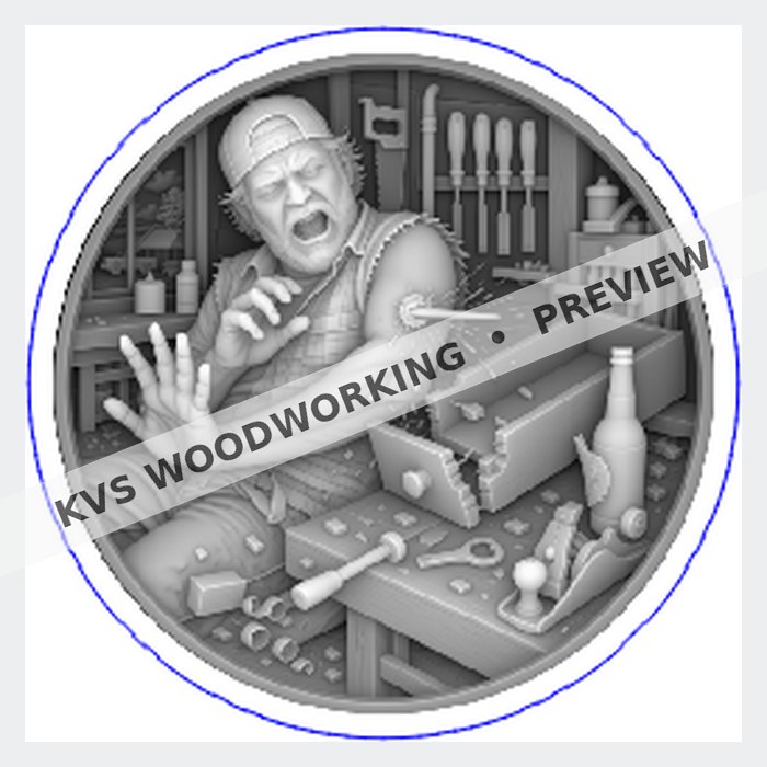 KVS Woodworking coin preview — Bad Decisions — Shop Mishap