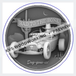 KVS Woodworking coin preview — Bad to the Bone — Old-School Hot Rod