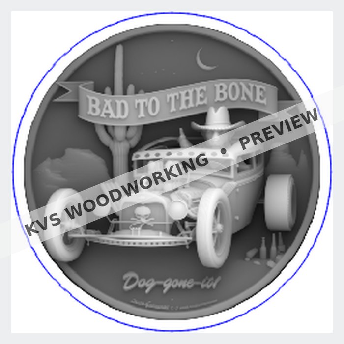 KVS Woodworking coin preview — Bad to the Bone — Old-School Hot Rod