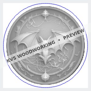 KVS Woodworking coin preview — Gothic Night Bat — Ornamental Relief