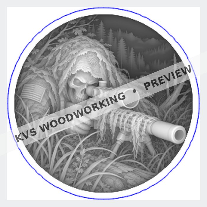 KVS Woodworking coin preview — American Warrior — Sniper in the Pines