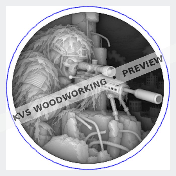 KVS Woodworking coin preview — American Warrior — Ruins Overwatch