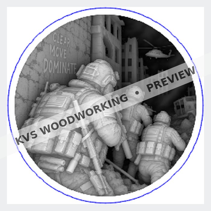 KVS Woodworking coin preview — American Warrior — Clear Move Dominate