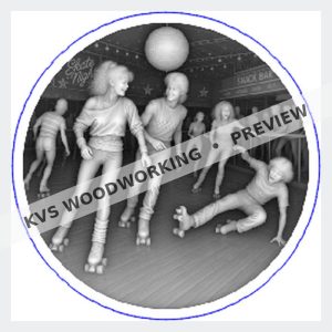 KVS Woodworking coin design — Analog Generation — Roller Rink Nights