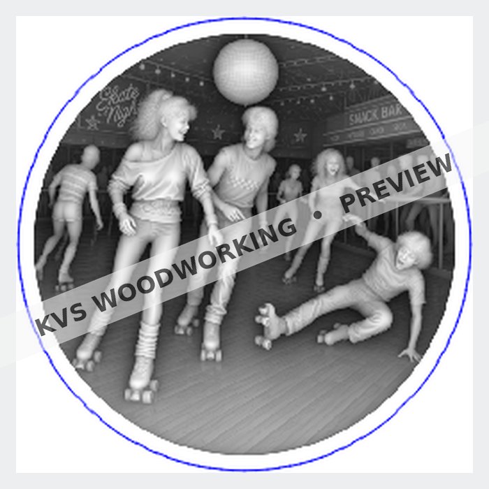 KVS Woodworking coin design — Analog Generation — Roller Rink Nights