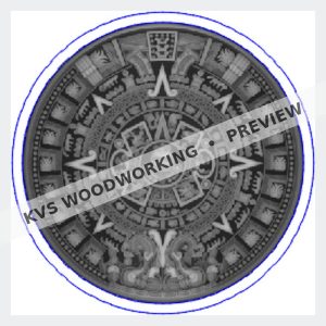 KVS Woodworking coin design — Aztec Calendar — Stone of the Sun