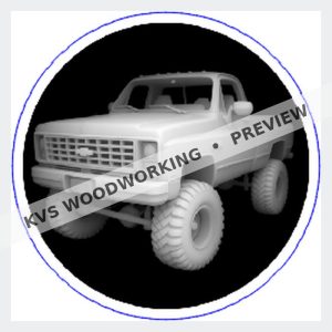 KVS Woodworking coin design — 4x4 Chevy Truck — Lifted Classic