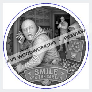 KVS Woodworking coin design — Smile for the Camera