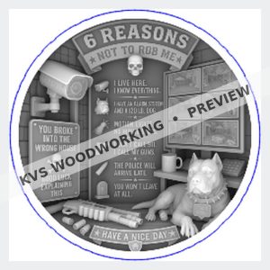 KVS Woodworking coin design — Warning Board