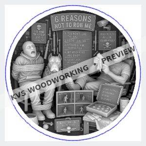 KVS Woodworking coin design preview — Unwelcome Visitors