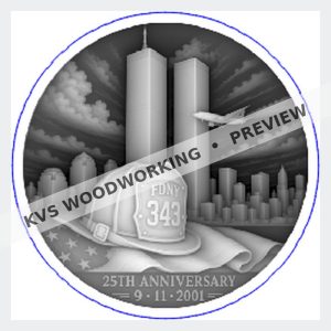 KVS Woodworking coin preview — 9/11 — FDNY 343 Remembrance