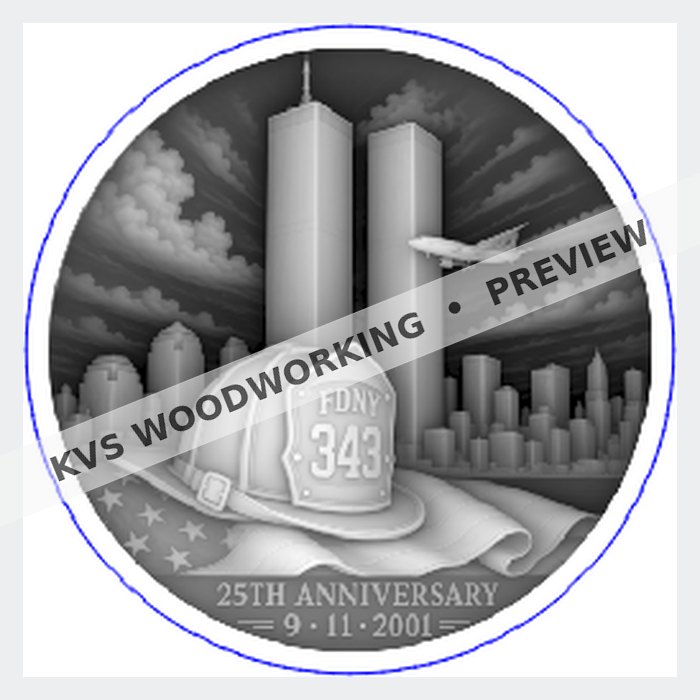 KVS Woodworking coin preview — 9/11 — FDNY 343 Remembrance