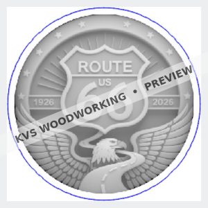 KVS Woodworking coin preview — Route 66 Centennial — Eagle Highway Shield