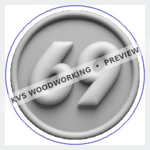 KVS Woodworking coin preview — 69 — Raised Number Coin
