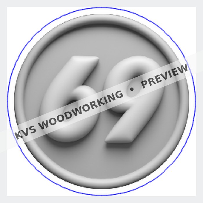 KVS Woodworking coin preview — 69 — Raised Number Coin