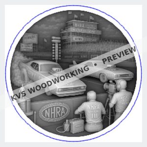 KVS Woodworking coin preview — NHRA 75th Anniversary — Vintage Drag Strip