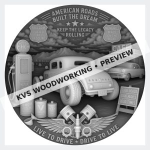 Watermarked grayscale preview of American Roads — Keep the Legacy Rolling digital coin design