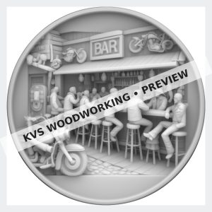 Watermarked grayscale preview of Biker Bar — Riders Together digital coin design