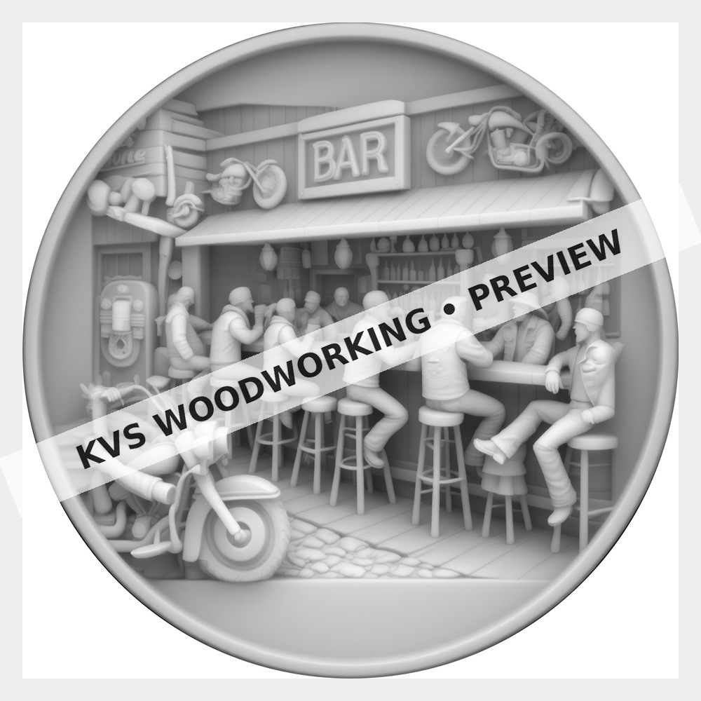 Watermarked grayscale preview of Biker Bar — Riders Together digital coin design