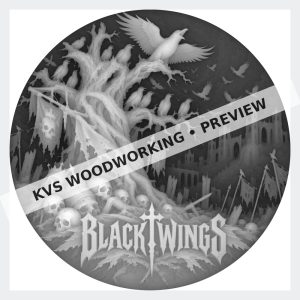 Watermarked grayscale preview of Black Wings — Ravenfall digital coin design