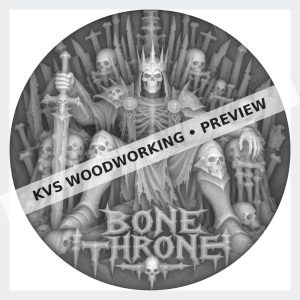 Watermarked grayscale preview of Bone Throne — Skeletal King digital coin design