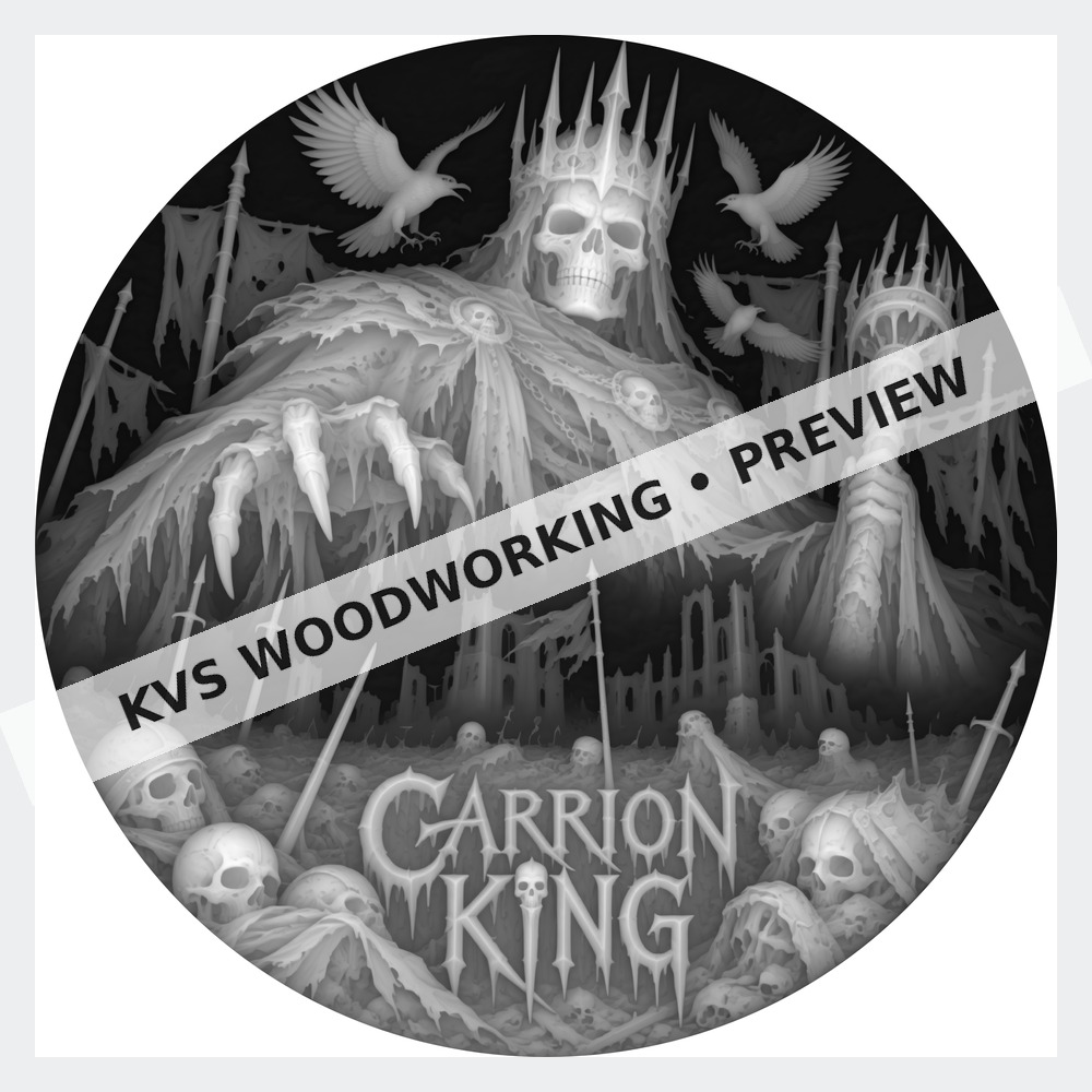 Watermarked grayscale preview of Carrion King — Crowned Reaper digital coin design