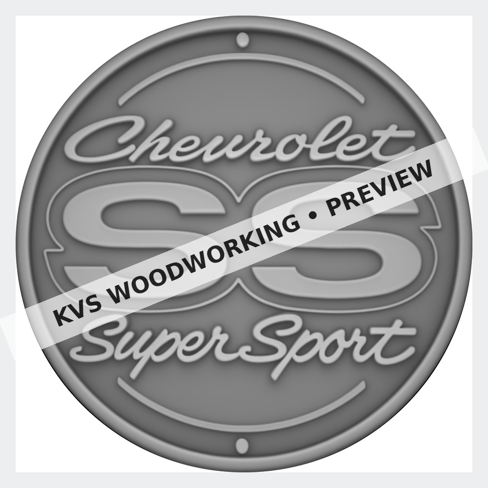 Watermarked grayscale preview of Chevrolet SS — Super Sport digital coin design