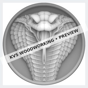Watermarked grayscale preview of Cobra — Fangs Forward digital coin design