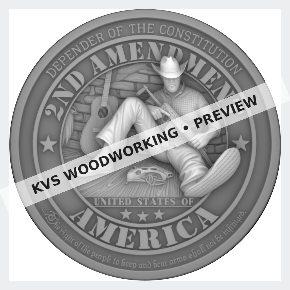 Watermarked grayscale preview of Defenders of the Constitution — Second Amendment digital coin design