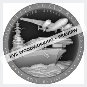 Watermarked grayscale preview of Doolittle Tokyo Raiders — First Strike digital coin design