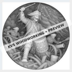 Watermarked grayscale preview of Drums of Liberty — Revolutionary Drummer digital coin design