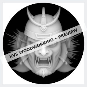 Watermarked grayscale preview of Fierce Samurai Warrior digital coin design