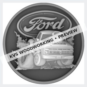 Watermarked grayscale preview of Ford — Blown Pickup digital coin design
