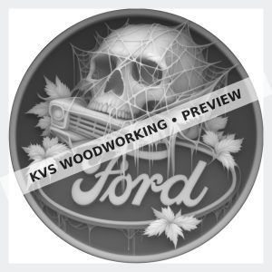 Watermarked grayscale preview of Ford — Skull in the Spiderweb digital coin design