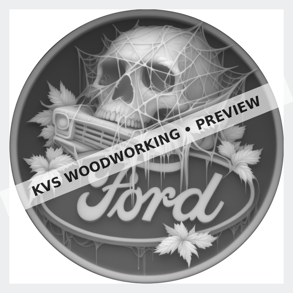 Watermarked grayscale preview of Ford — Skull in the Spiderweb digital coin design