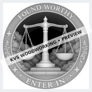Watermarked grayscale preview of Found Worthy — Enter In digital coin design