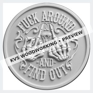 Watermarked grayscale preview of Fuck Around and Find Out — Double Middle Finger digital coin design