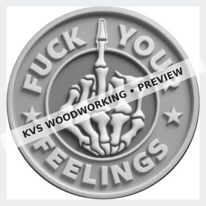 Watermarked grayscale preview of Fuck Your Feelings — Single Middle Finger digital coin design