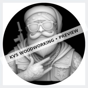 Watermarked grayscale preview of Gangster Santa — Armed and Festive digital coin design