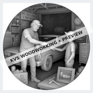 Watermarked grayscale preview of Gearhead Garage — Passing the Wrench digital coin design
