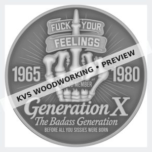 Watermarked grayscale preview of Gen X — 1965–1980, Proud Member digital coin design