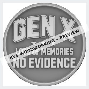 Watermarked grayscale preview of Gen X — Lots of Memories, No Evidence digital coin design