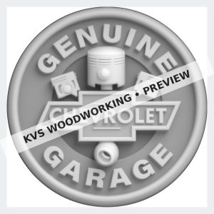 Watermarked grayscale preview of Genuine Chevrolet Garage digital coin design