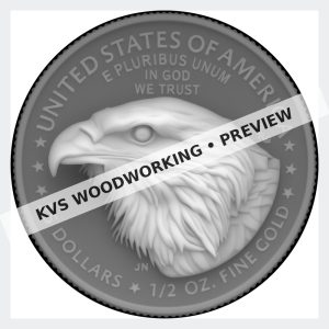 Watermarked grayscale preview of Gold Eagle — Eagle Head and Stars digital coin design