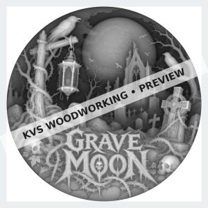Watermarked grayscale preview of Grave Moon — Gothic Cemetery digital coin design