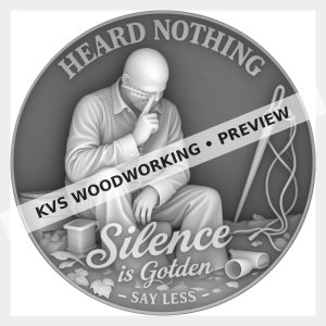 Watermarked grayscale preview of Heard Nothing — Silence Is Golden digital coin design